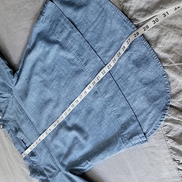 J Crew Charmbray Funnel Neck Long Sleeve Shirt - Picture 13 of 14